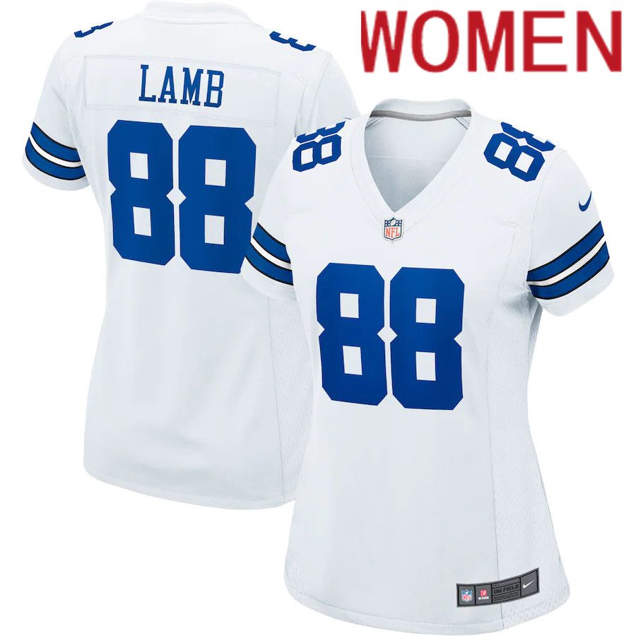 Women Dallas Cowboys #88 CeeDee Lamb Nike White Alternate Game NFL Jersey->women nfl jersey->Women Jersey